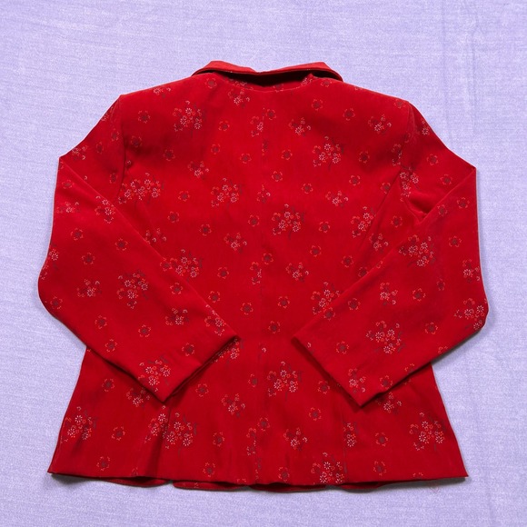Vintage Harbor Dress Petite Red Floral Blazer‎ & Skirt Set Size 12P - Picture 2 of 11